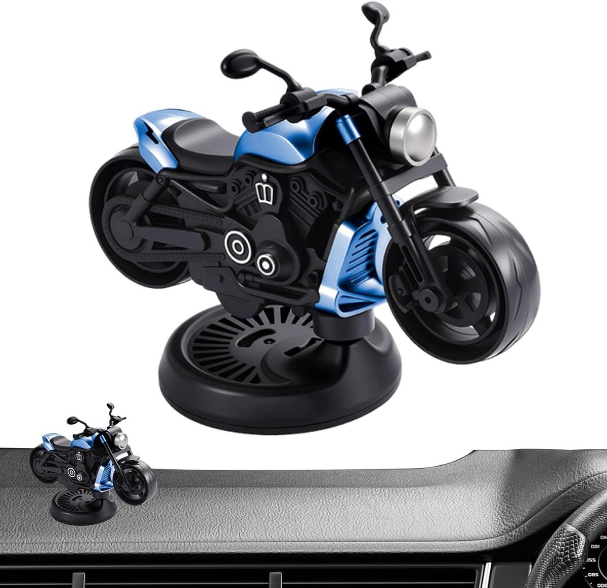 Auto Luchtverfrisser - Motor Dashboard - Interieur Verfraaien - Roterend Ontwerp - 9 x 14.5 cm - Zilver