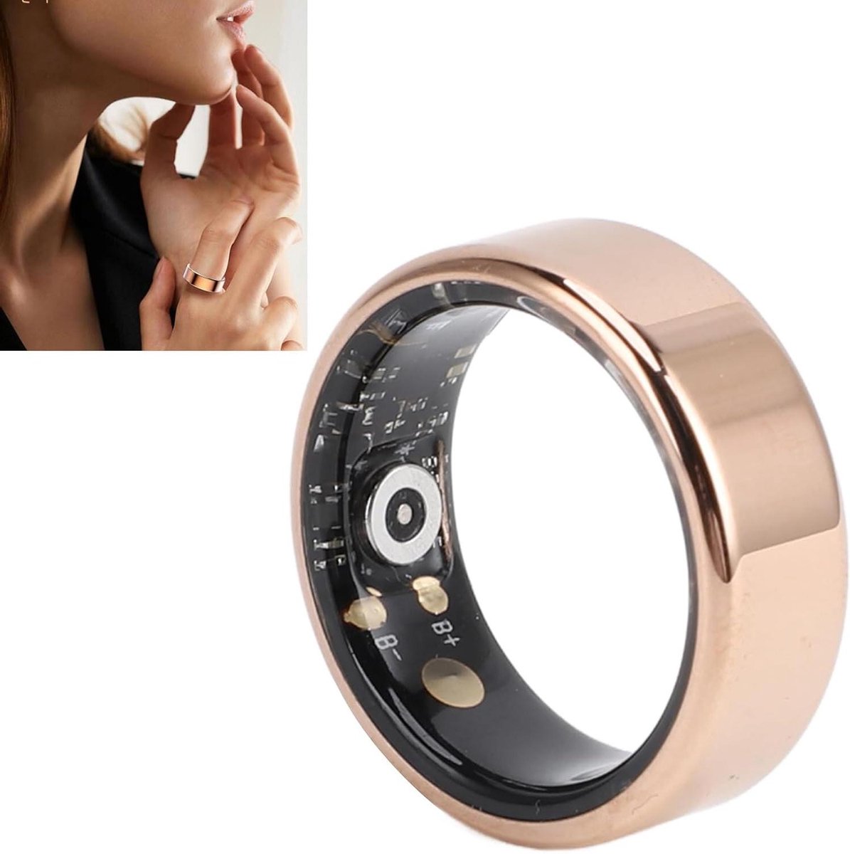 Slimme Gezondheidsring - Fitness Tracker - Gezondheid Monitoren - 7 Dagen Batterijduur - IP68 Waterdicht - Goud