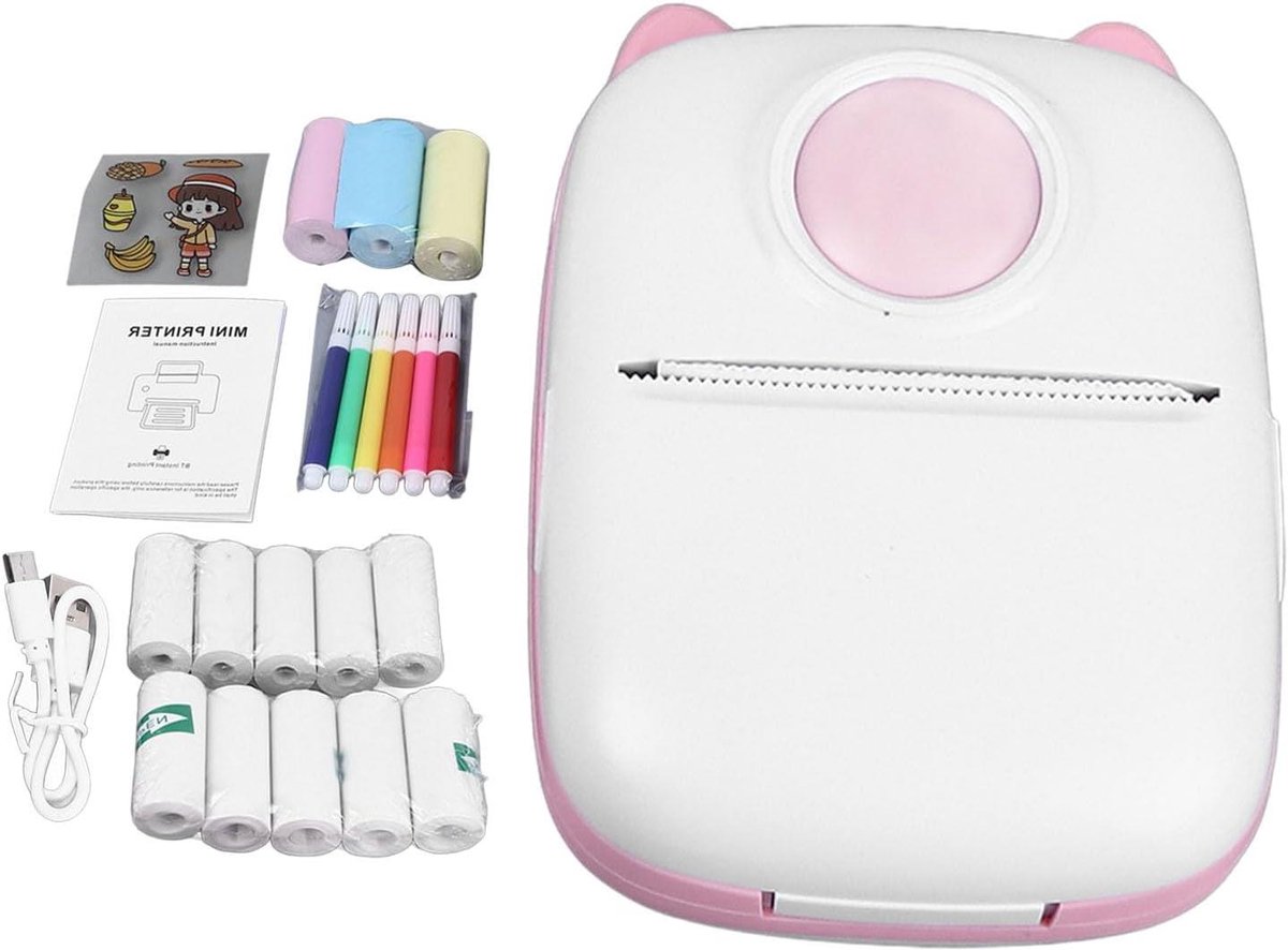 Mini Bluetooth Printer - Zakformaat Printer - Mobiel Afdrukken - Inkless Thermisch Printen - Compact Formaat - Afbeelding Kleur