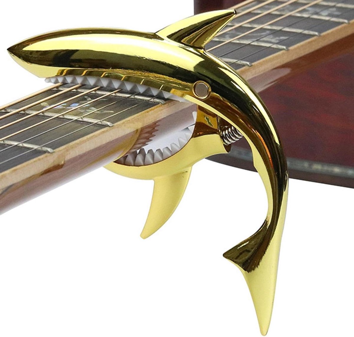 Gitaar Capo - Ukulele Capo - Muziek Transponeren - Zink Metaal - 13 x 8.5cm - Goud