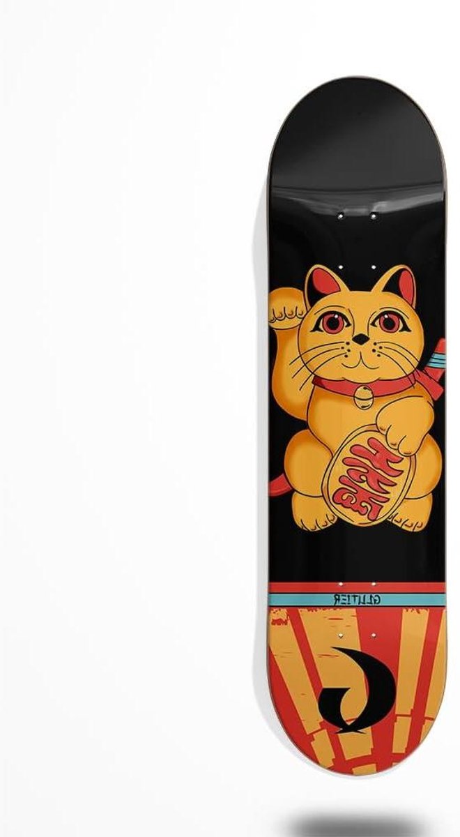 Skateboard Deck Plank Board Street Skaten Japan Lucky Cat 8.5 Inch