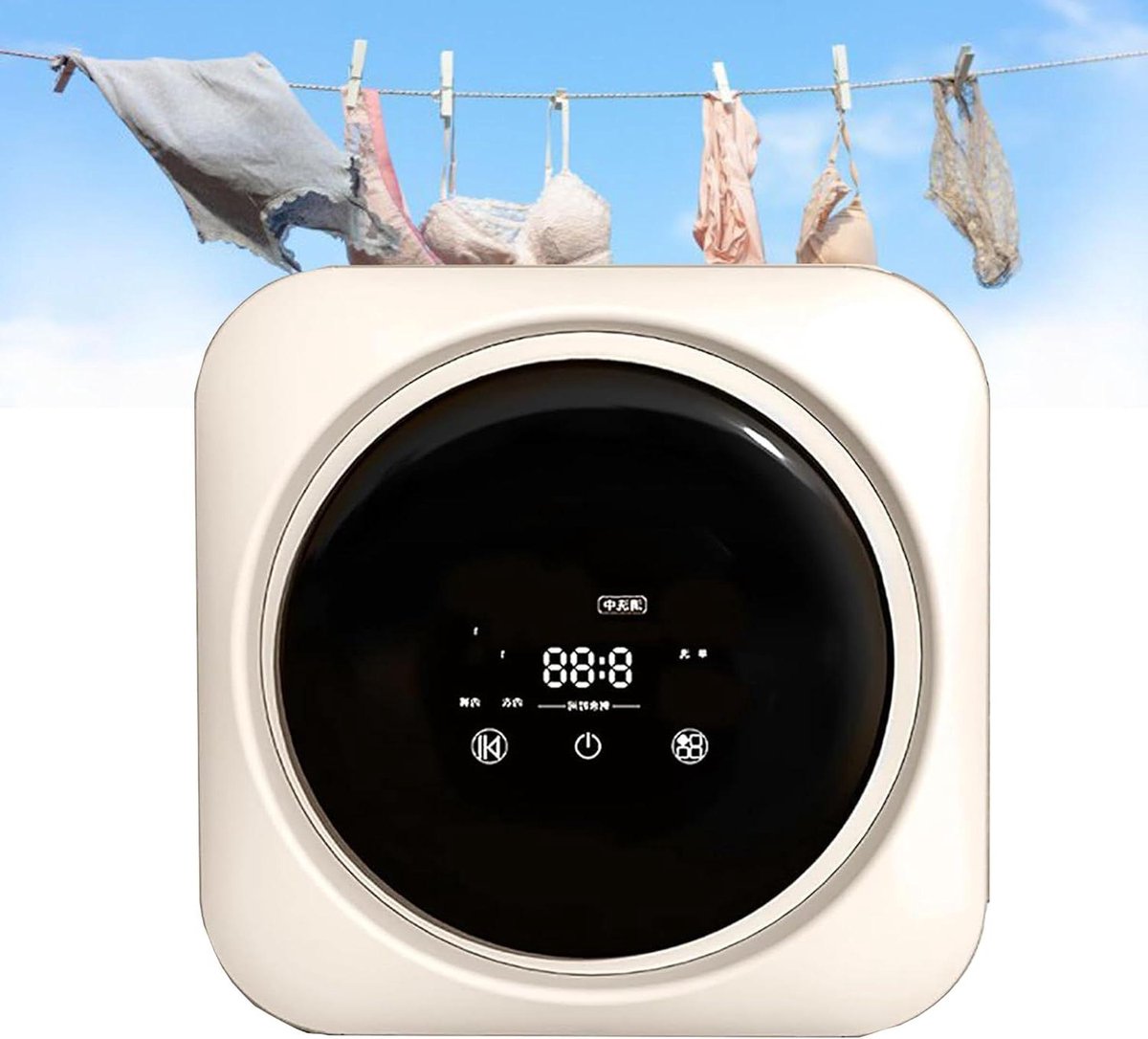 Draagbare Wasmachine Mini Droger Kleine Was 3-in-1 Functie 3.7kg Capaciteit Wit