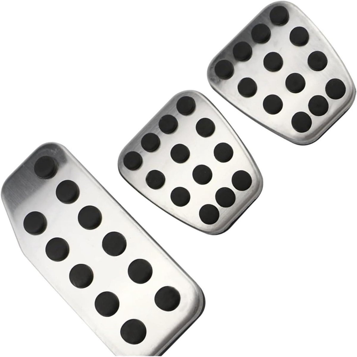 Pedaal Covers - Auto Interieur - Verbeter Rijervaring - Antislip Rubber - 1 Set - Zilver Zwart