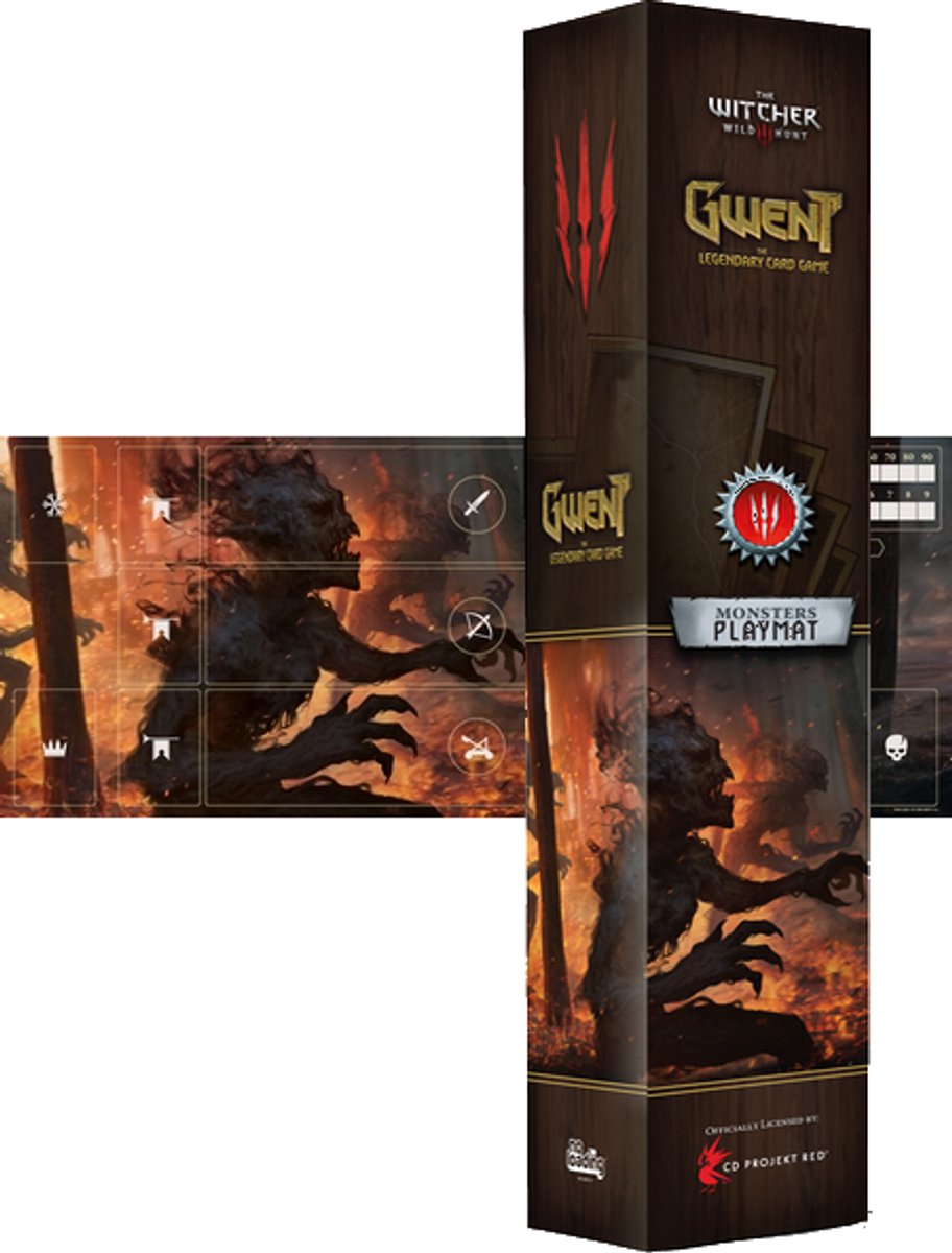 MNKY Entertainment speelmat Gwent Monsters 290x370 mm kaartspel accessoire.