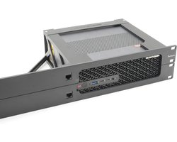 Rack Mount - Server Rack - Mini PC Installatie - Injectie Gevormd Paneel - 19 inch 2U - Zwart
