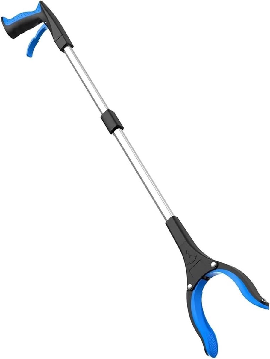 Vuilnisraper Opvouwbaar - Afvalgrijper Reacher - Afval Oprapen - Lichtgewicht Aluminium - 32 Inch - Blauw