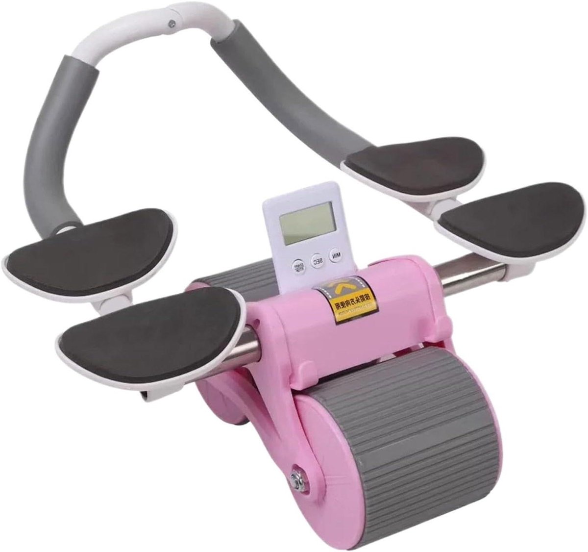 Trainingswiel - Buikspierwiel Fitness - Core Training - Automatische Terugslag - 1.5 kg - Roze