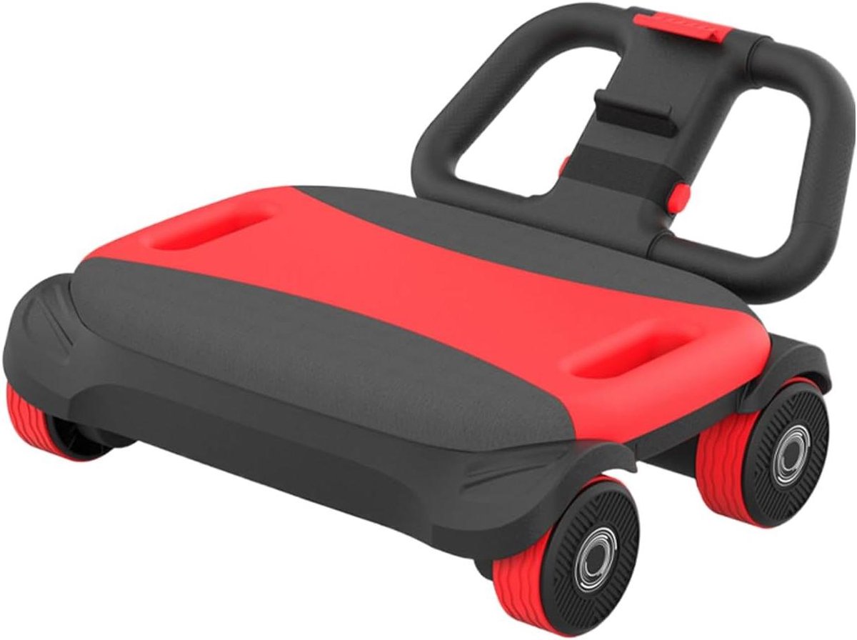 Buikspierrol - Korentrainer Fitnesswiel - Core Training - Zelfrollend met Veerhulp - 40 x 40 x 10 cm - Rood