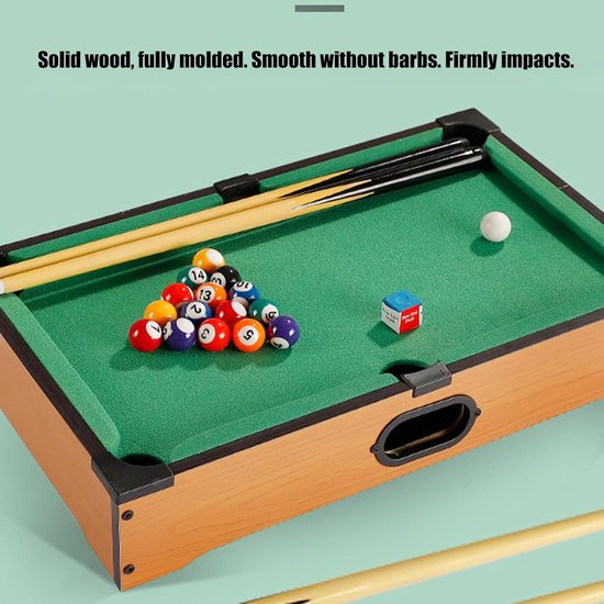 Biljarttafel - Mini pooltafel - Familie plezier - Compact en draagbaar - Niet gespecificeerd - Houtkleur — afbeelding 5