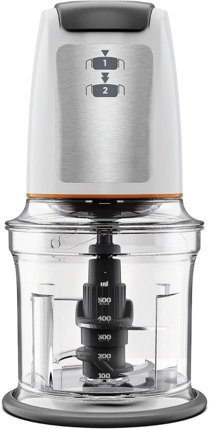 Quvo® Groentesnijder Electrisch - Groentensnijder Multifunctioneel - Groentesnijder Machine - Elektrische Groentesnijder Handmatig - Foodprocessor - Uiensnijder – Vleesmolen – Gehaktmolen - RVS Top Kwaliteit -Wit - 6cm x 6cm x 11cm