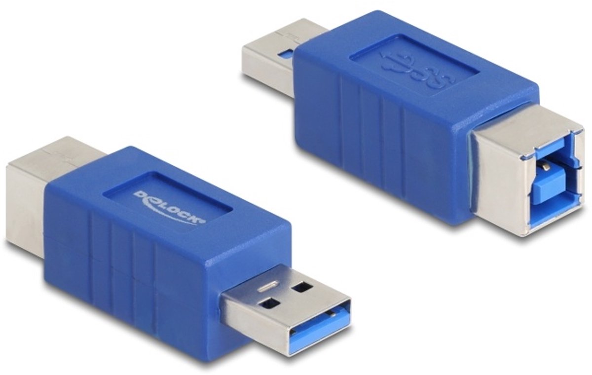 Delock USB 5 Gbps Adapter USB Type-A male to USB Type-B female (crossed)