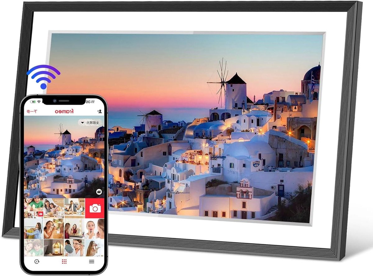 Digitale Fotolijst - Slimme Wifi Lijst - Herinneringen Delen - HD Touchscreen - 101 Inch - Zwart