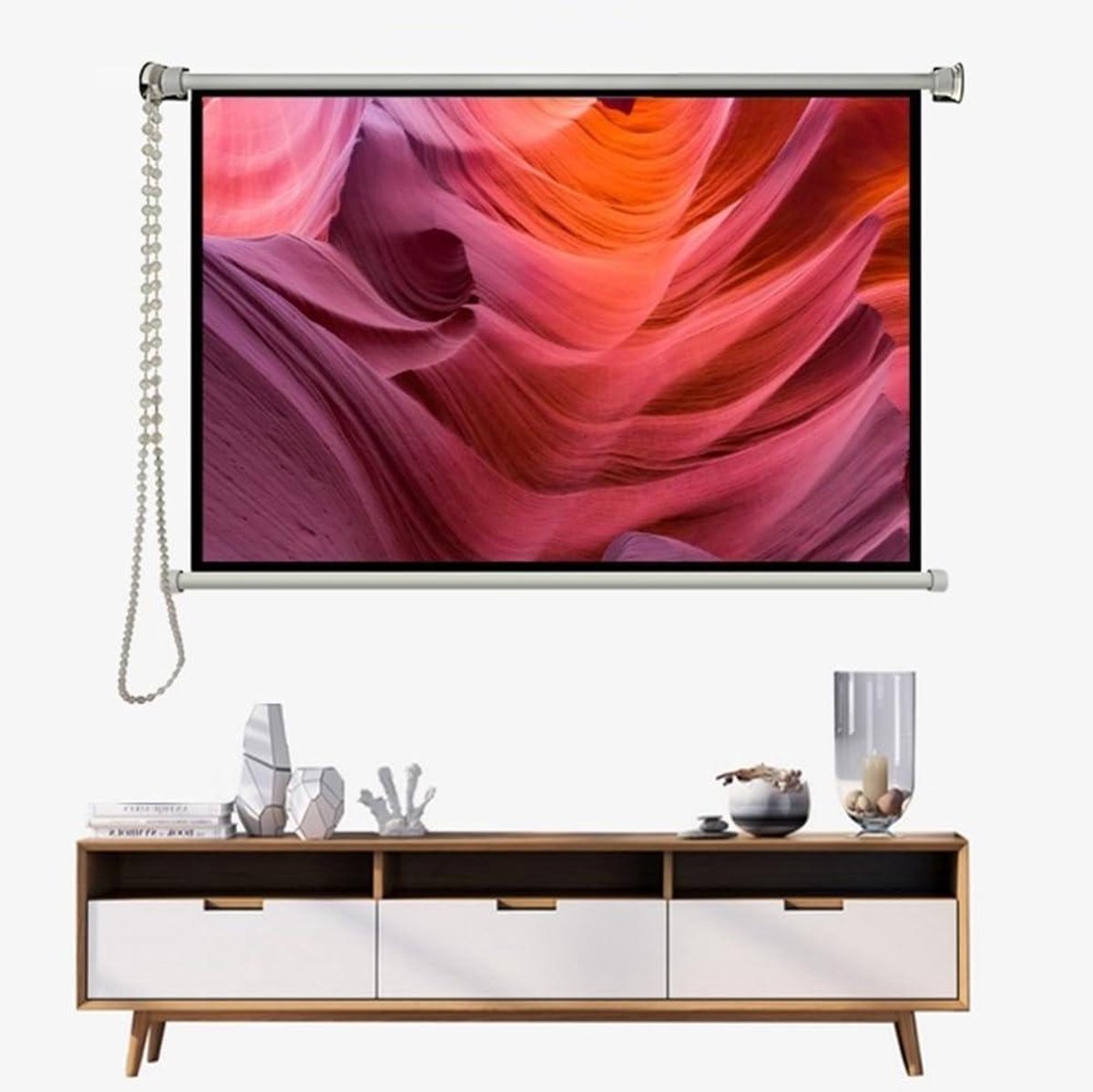 Projectiescherm Handmatig - Filmscherm Opvouwbaar - Thuisbioscoop Creëren - Hoogreflecterend PVC - 60 inch 16:9 - Wit