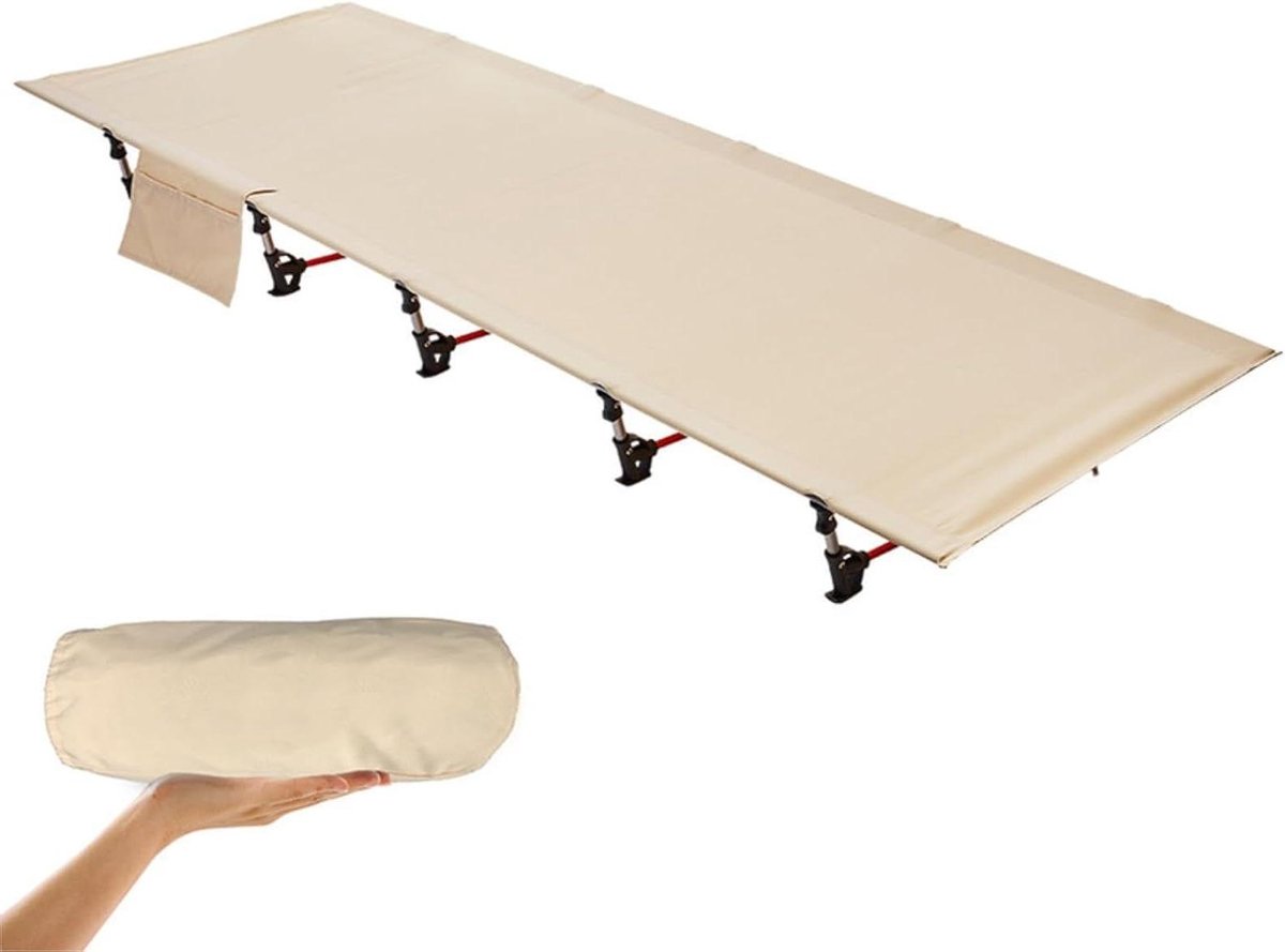 Opvouwbaar Bed - Camping Bed - Buiten Ontspannen - Lichtgewicht Aluminium - 190x70cm - Zwart