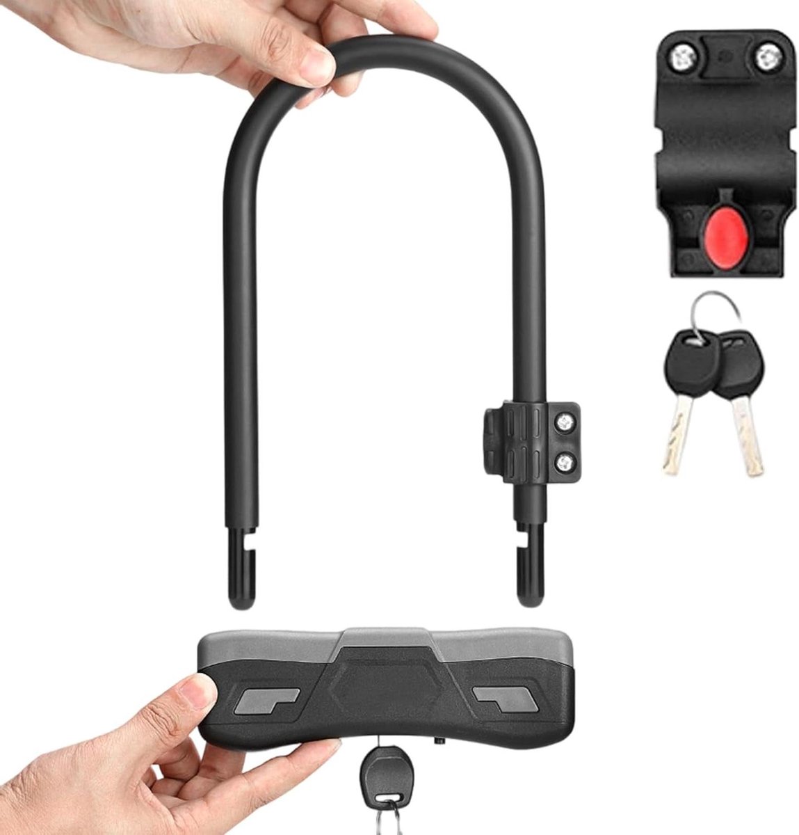 Diefstalbestendig U-slot - Robuust fietslot - Scooter beveiligen - Geavanceerde anti-inbraaktechnologie - 17 x 6 x 26 cm - Zwart