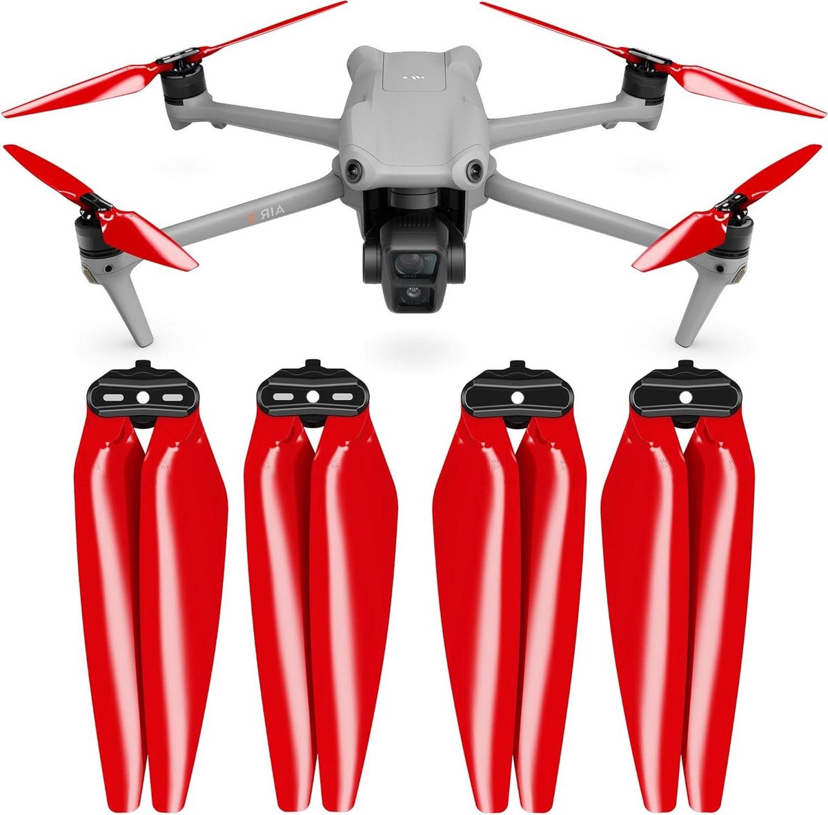 Drone Propellers - Vliegbladen - Vliegtijd Verlengen - Geluidsarm Ontwerp - 4 Stuks - Rood