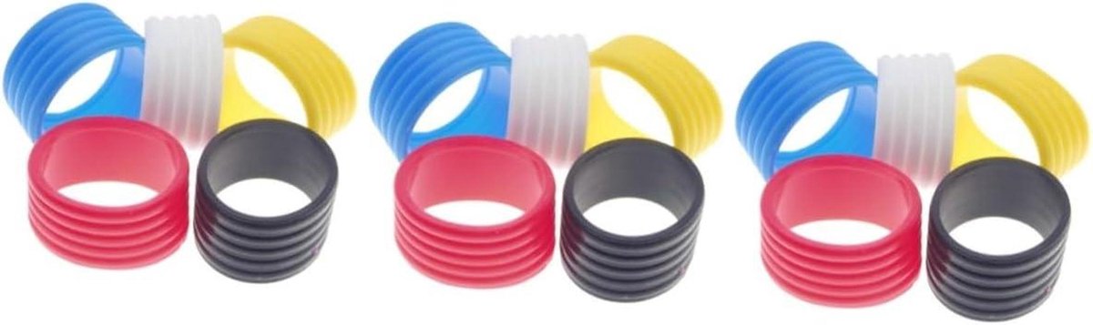 Racket Grip Ringen - Overgrip Beschermers - Sport Grip Verbeteren - Vochtabsorberend Materiaal - 15 Stuks - Lichtgrijs