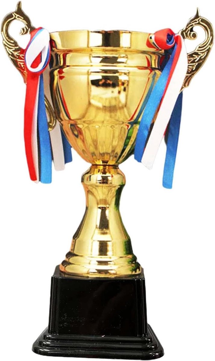Metalen Beker Trofee - Winnaarsbeker Prijs - Sportwedstrijd Vieren - Met Glanzende Afwerking - 43 cm - Goudkleurig