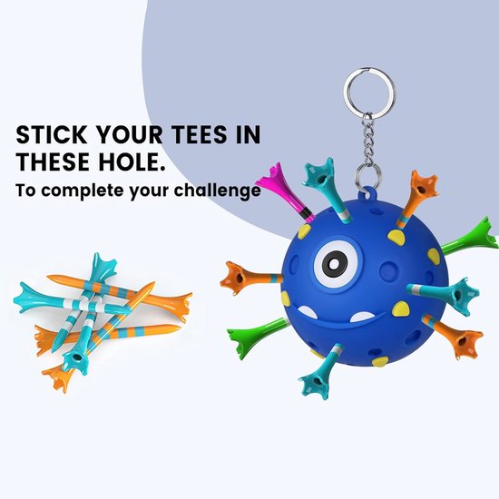 Golf Tee Houder - Balhouder Tas - Golf Tee Opslag - Zacht Siliconen Materiaal - Draagt 18 Tees - Blauw van GOLF — afbeelding 5