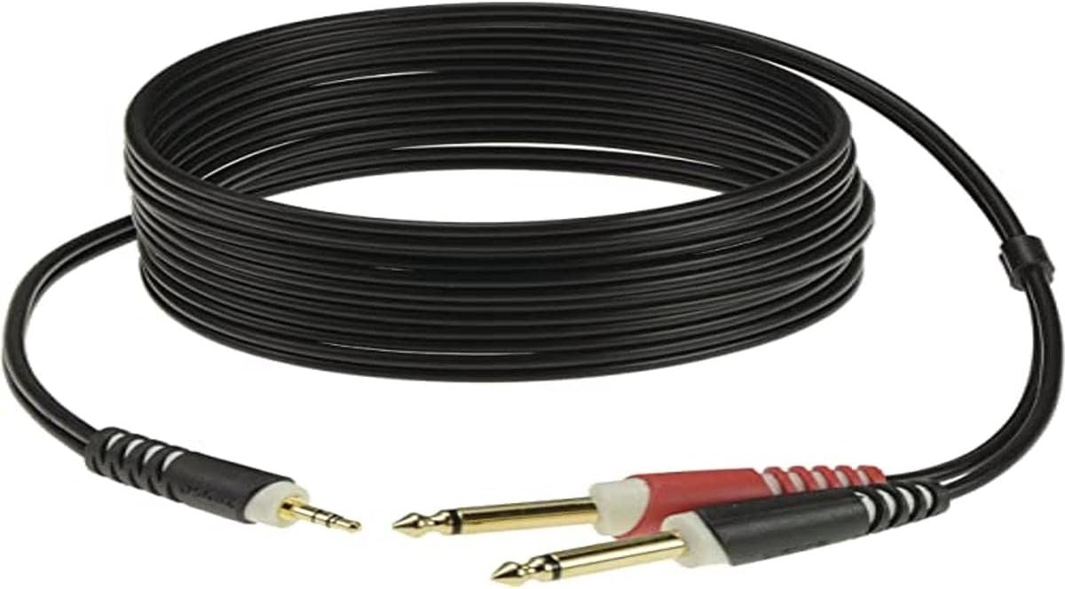 Stereo Jack Kabel 3.5mm naar 2x Jack 6.3mm - 3 Meter - Verguld