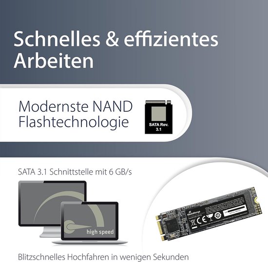 Interne M.2 2280 SSD 256 GB SATA voor computer en notebook — afbeelding 4