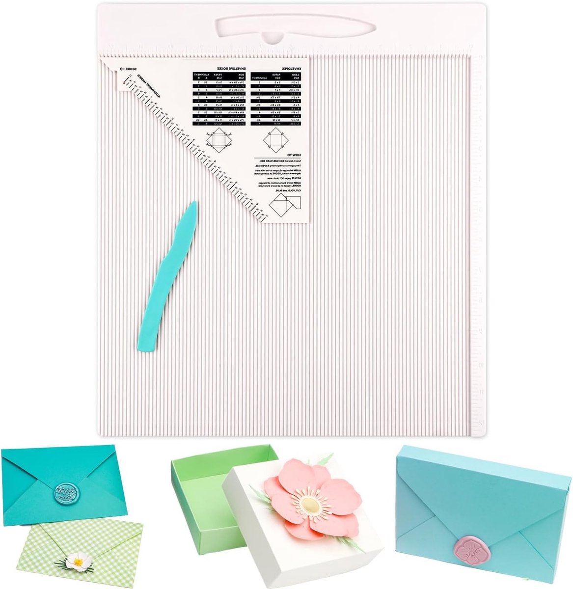 Multifunctioneel Scorebord voor het Maken van Enveloppen en Cadeauboxen met Botervloot en Driehoekige Gids - Ideaal voor Creatieve Projecten en Handwerk