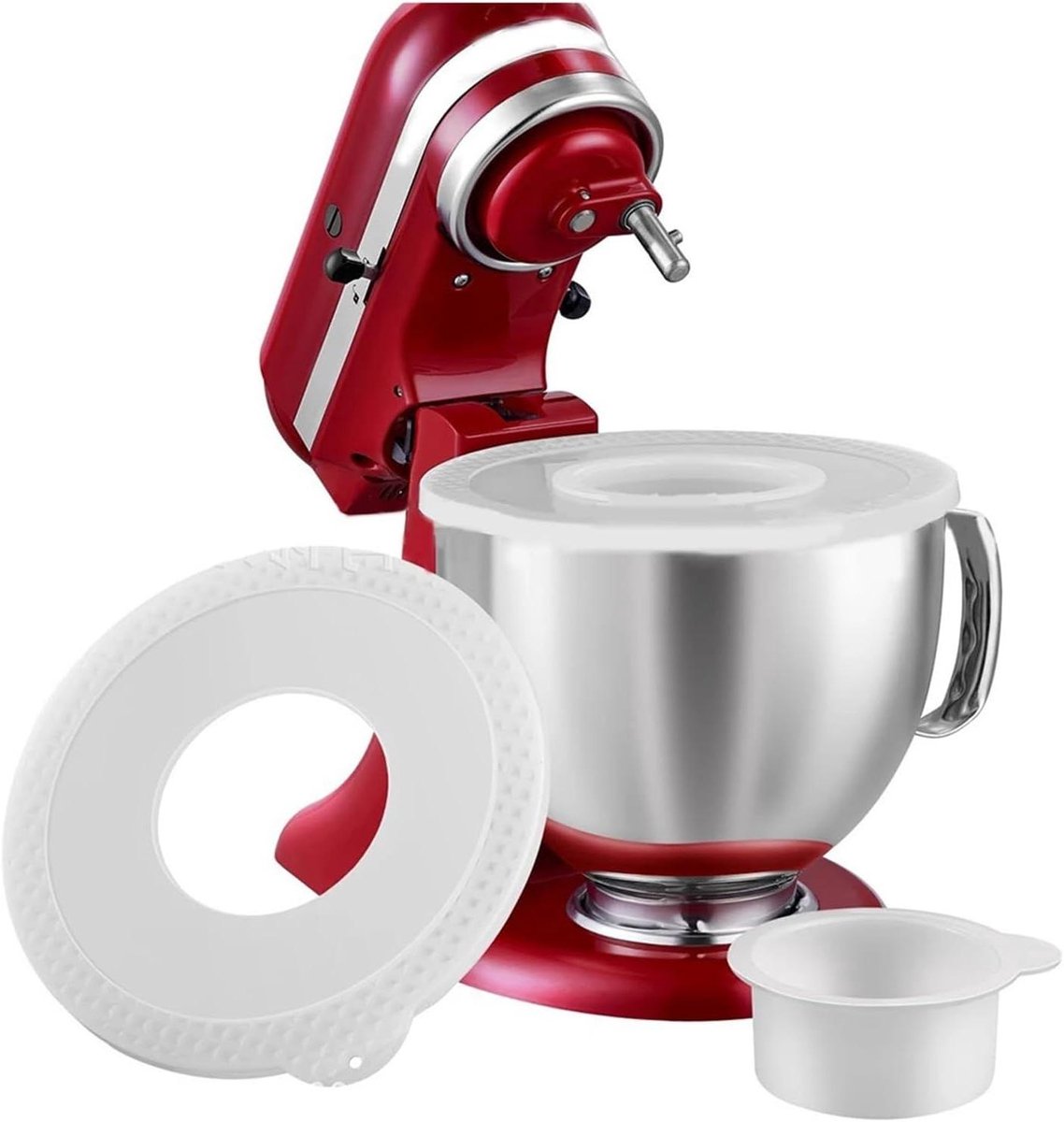 Mixer Kom Deksel Keukenmachine Accessoire Schoon Bakken Voorkomt Spatten 4.5-5 Liter Wit