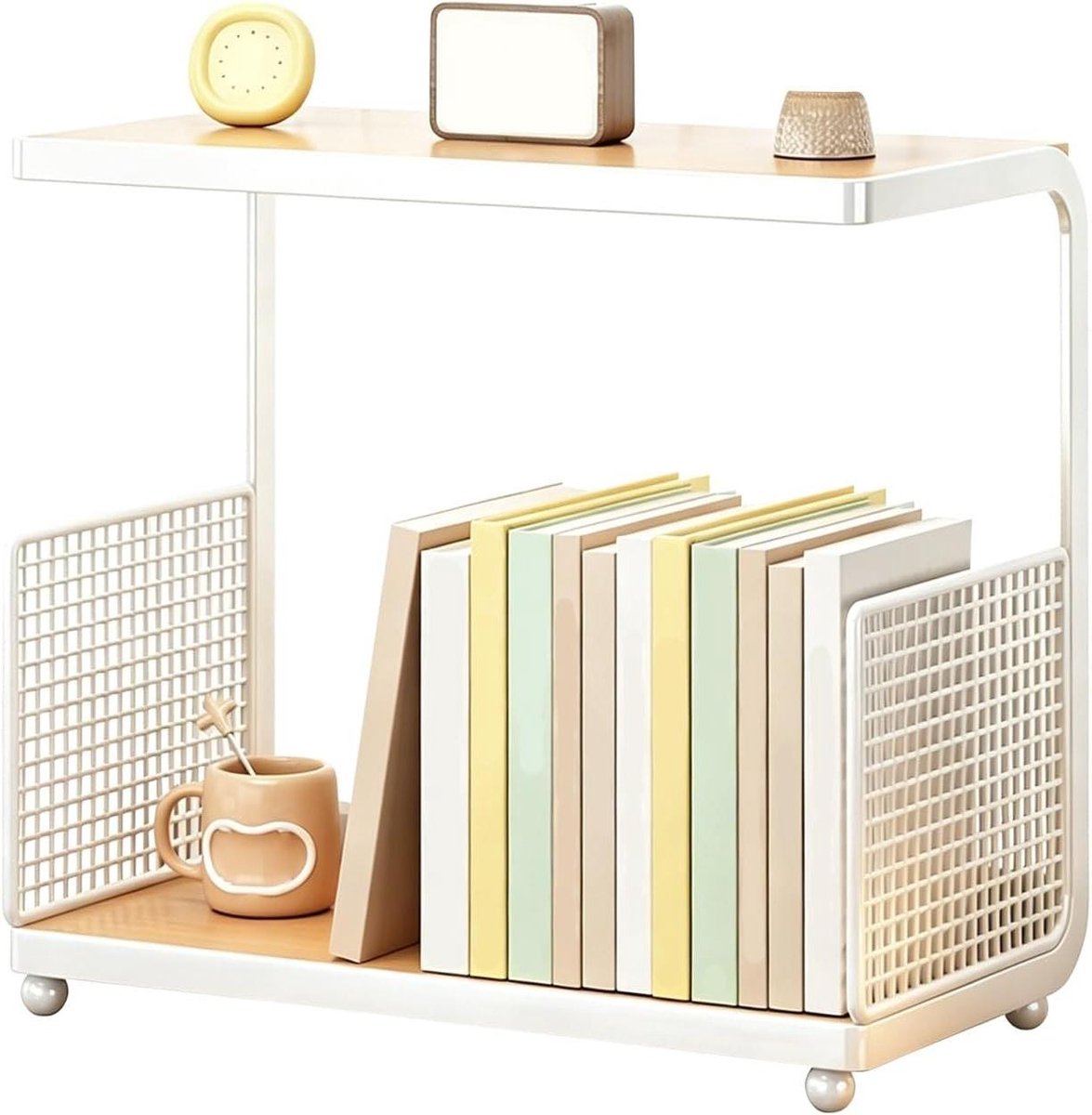 Bureauplank - Desktop Organizer - Werkruimte Optimaliseren - Dubbellaags Ontwerp - 40 x 33 x 20 cm - Natuurlijk
