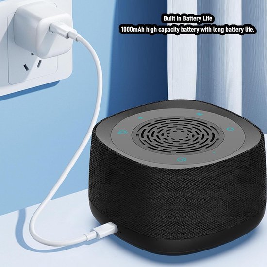 Geluid machine - Slaap geluiden - Rustig slapen - 14 rustgevende geluiden - 1000 mAh batterij - Wit — afbeelding 2