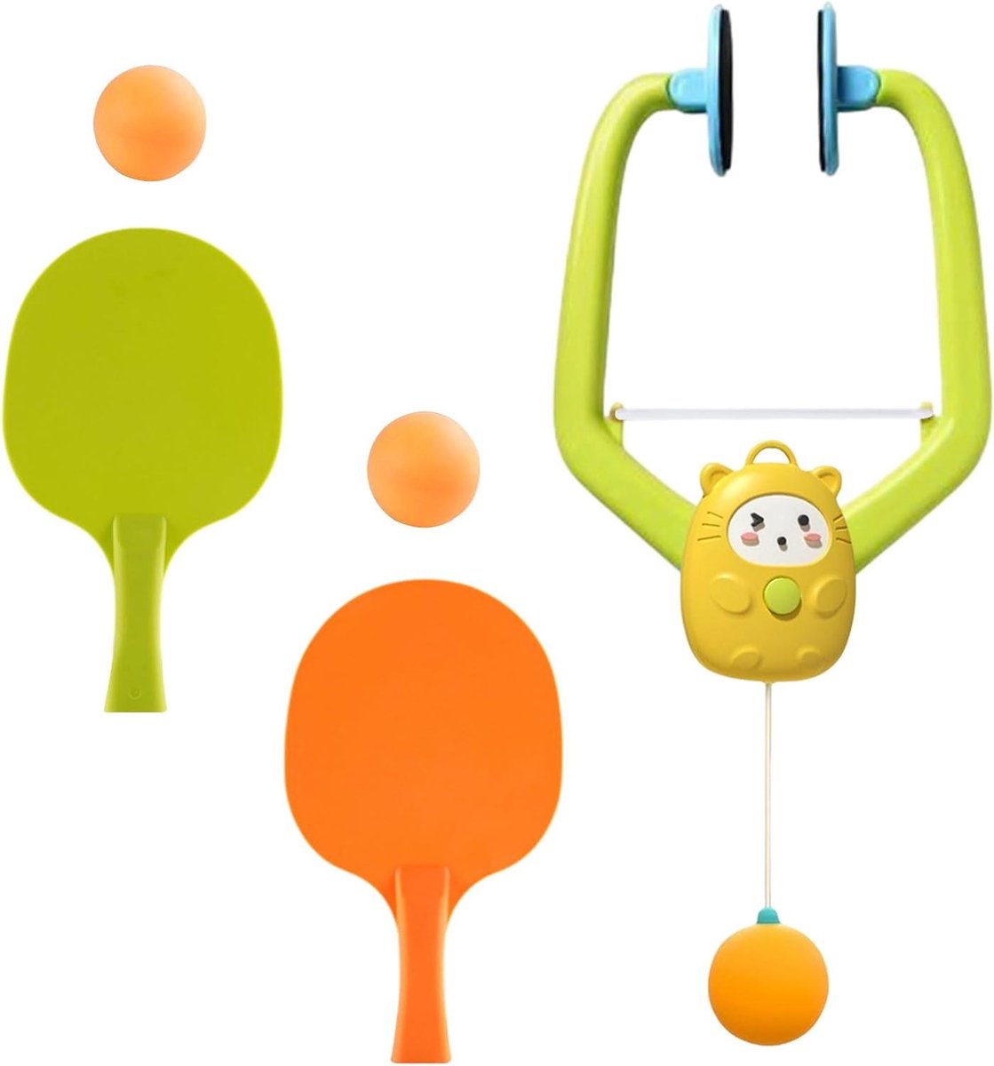 Tafeltennis Trainer - Indoor Pong Set - Vaardigheden Verbeteren - Eenvoudige Installatie - Draagbaar Ontwerp - Geel
