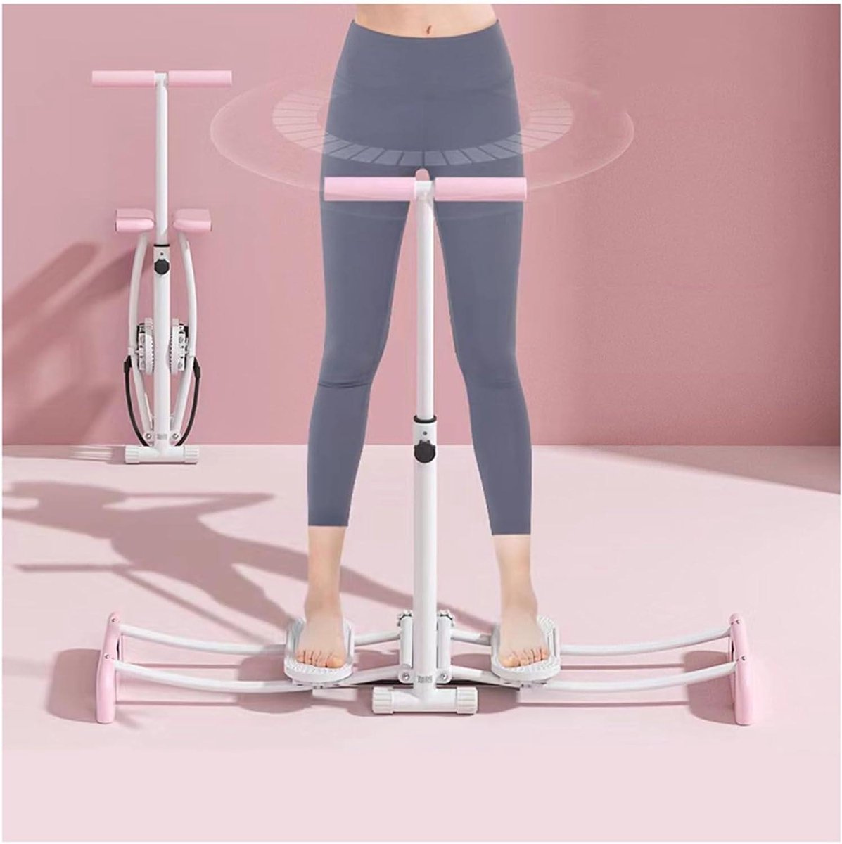 Beentrainingsmachine - Ski trainer - Fitness thuis - 2-in-1 functie - 350 lbs draagvermogen - Sakura Pink