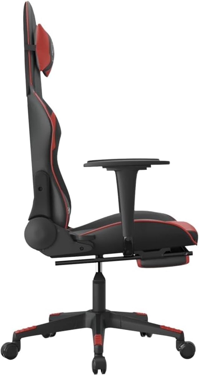 Gaming Stoel - Bureau Stoel - Ontspannen Zitten - Met Massage Functie - 128 cm Hoog - Zwart Wijnrood — afbeelding 5
