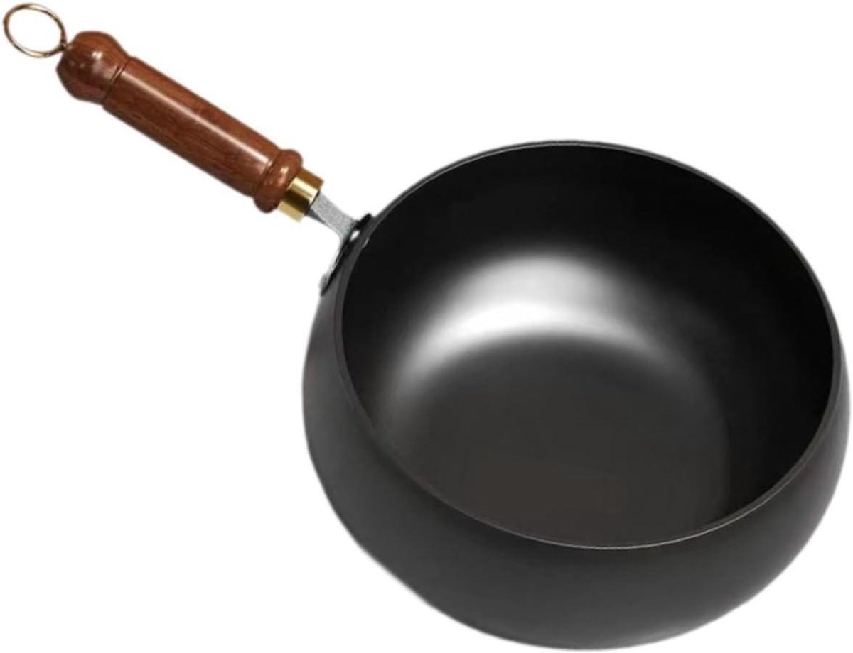 Wokpan met antiaanbaklaag Diepe kookpan Snel koken Gelijkmatige warmteverdeling 24 cm Zwart