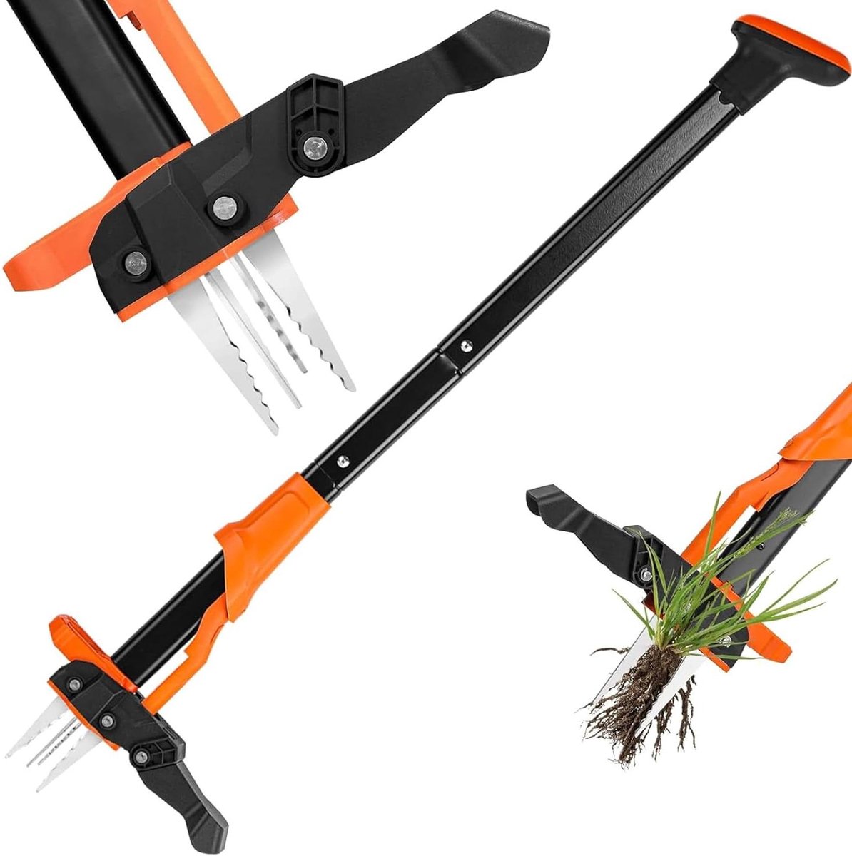Onkruidtrekker Tool - Staande Weder - Staand Onkruid Wieden - Lange Ergonomische Steel - 39 Inch Steel - Zilver