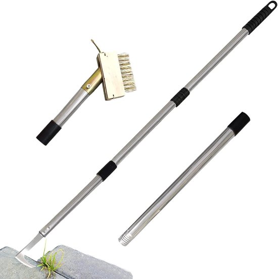 Voegenkrabber - Onkruidtrekker Gereedschap - Tuinonderhoud - Messing Staalborstel - 44 cm - Grijs — afbeelding 5