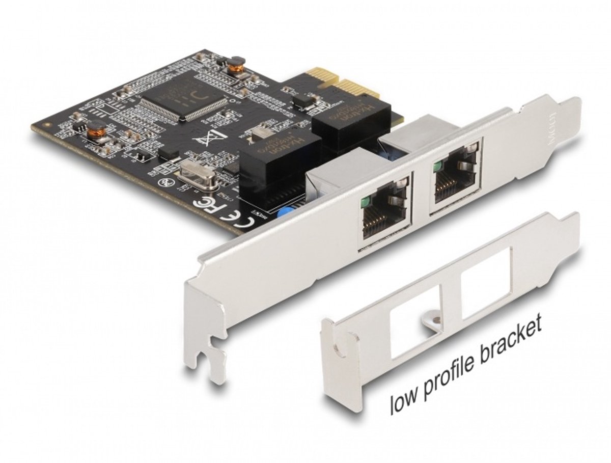 PCI Express X1 -kaart tot 2 x RJ45 Gigabit LAN RTL8111