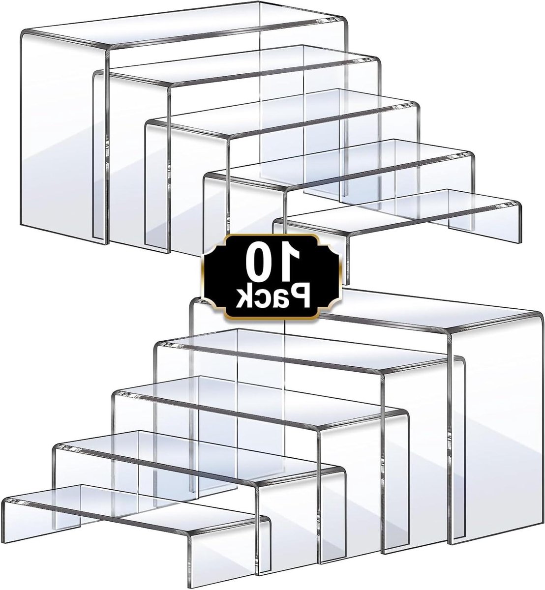 Acryl Display Risers - Verhogers Set - Producten Presenteren - Verschillende Maten - 10 Stuks - Transparant