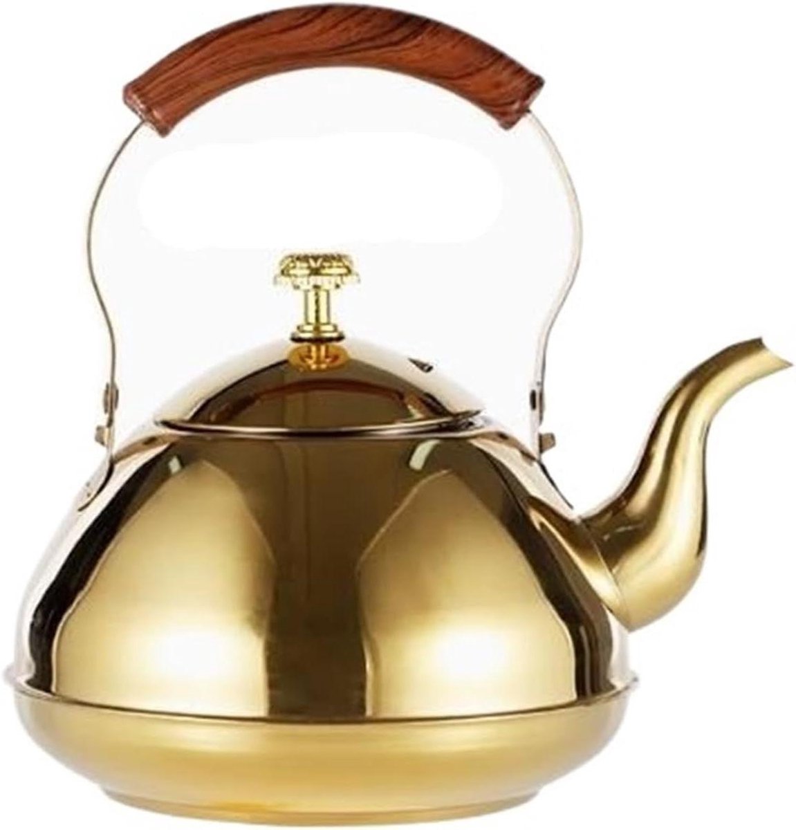 Waterkoker Roestvrijstaal - Theeketel Kookplaat - Thee Zetten - Inclusief Theezeef - 1.5 Liter - Goud