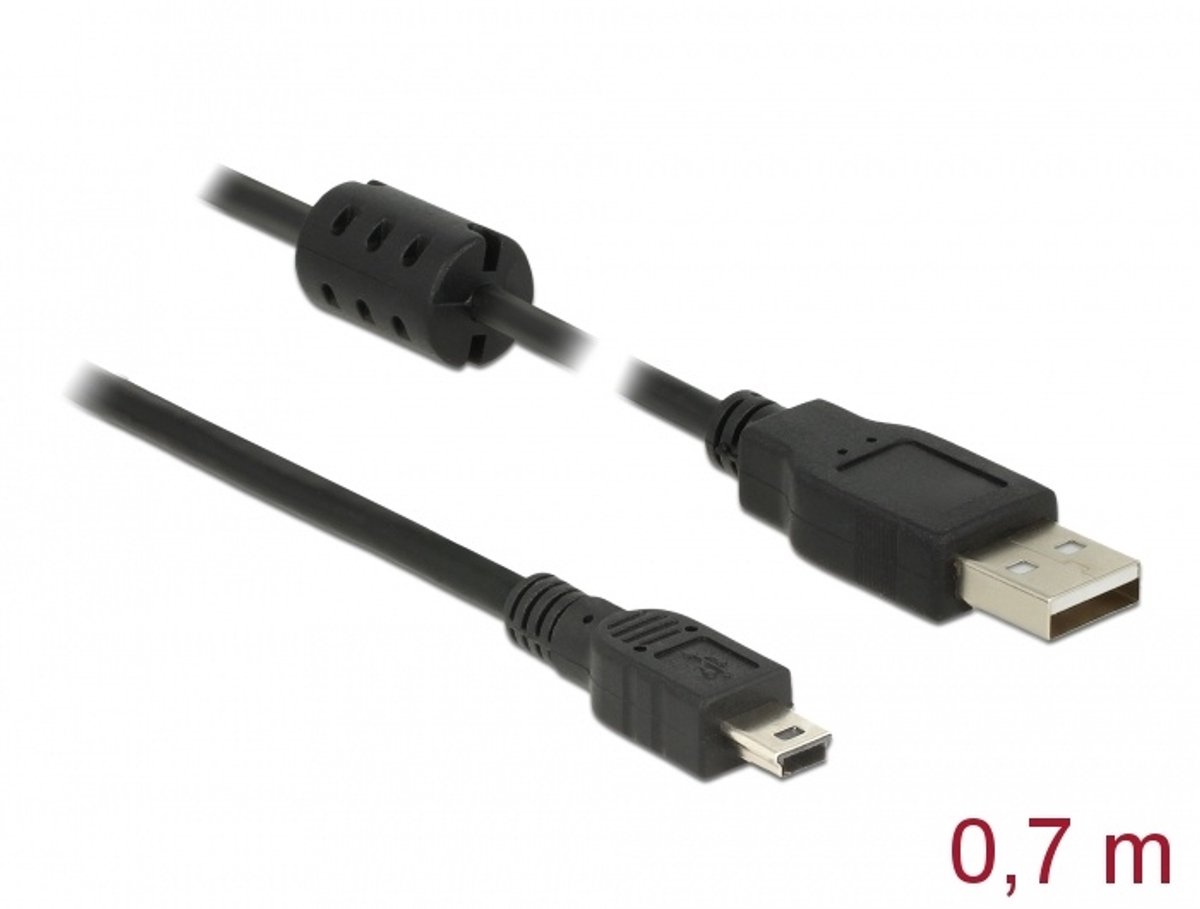 Delock USB 2.0 A Male naar USB 2.0 Mini Male - 0.70 m