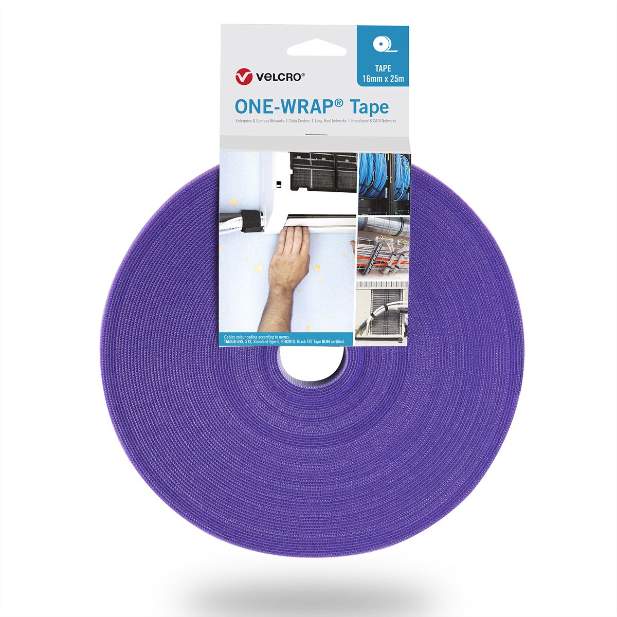 VELCRO® One Wrap® Klittenband - 20 mm breed - 25 meter - Paars