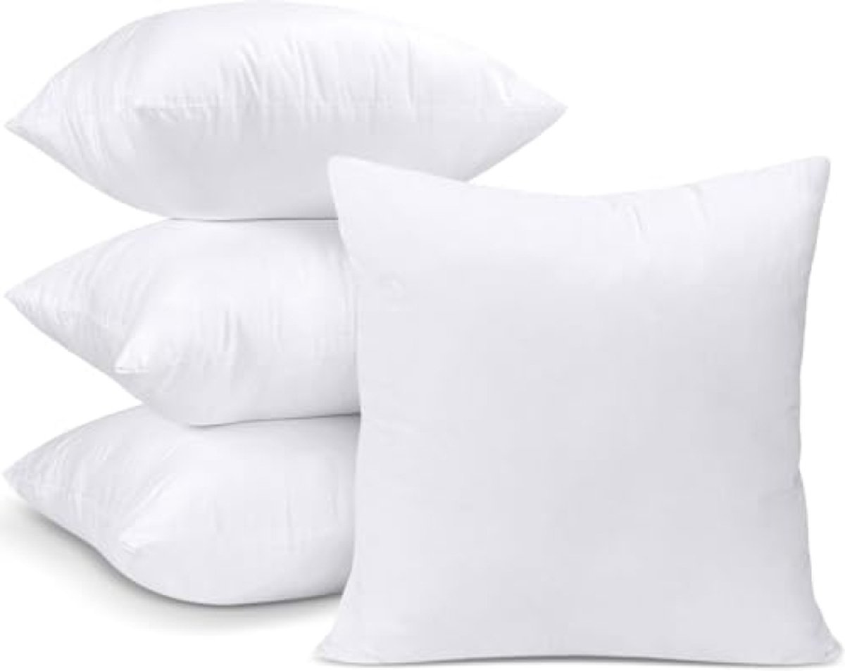 Set van 4 Kussenvullingen 50x50 cm - Sofakussen Binnenkussen Vulkussen voor Bank en Slaapkamer - Wit