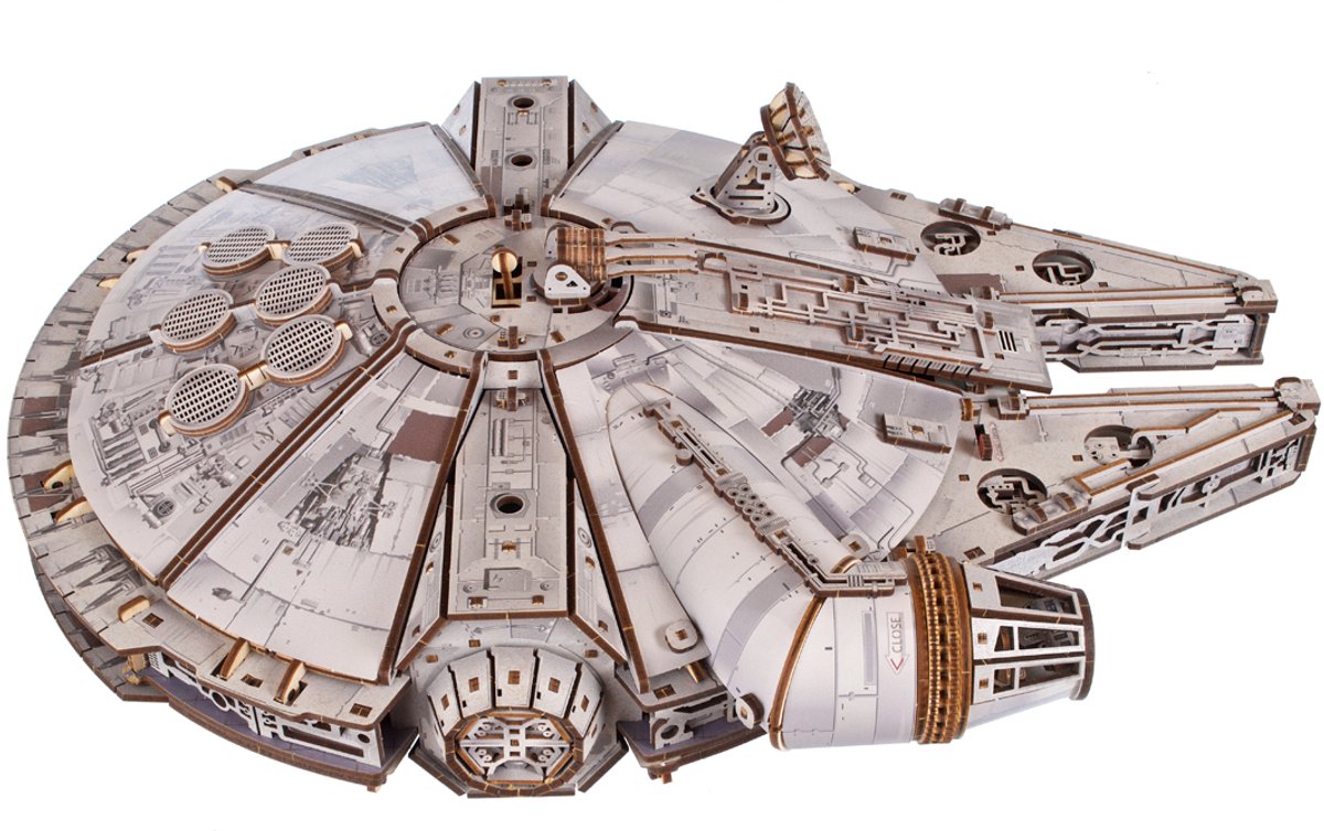UGEARS 3D Modelbouw - Millenium Falcon - Star Wars - Mechanisch Bouwpakket Hout - Educatief Speelgoed — afbeelding 17