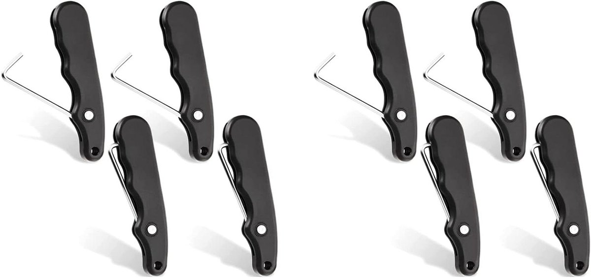 Schoentrekker Set - Veterspanners Schaatsen - Veters Strikken - Opvouwbaar Ontwerp - 8 Stuks - Zwart