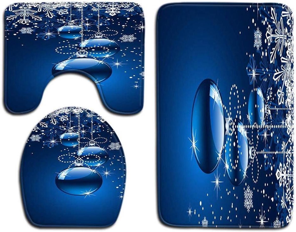 Badkamer Mat Set - Toilet Sets - Badkamer Decoratie - 3 Delig - 50x80CM - Kerst