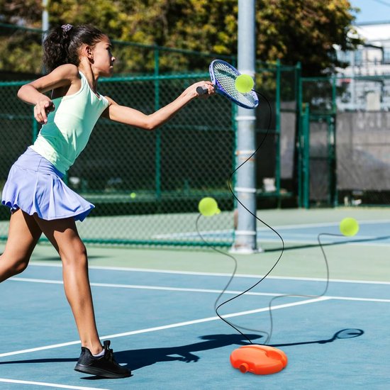 Tennis oefentrainer - Solo trainer - Tennis trainen - Springbasis met koord - Compact formaat - N.v.t. — afbeelding 4