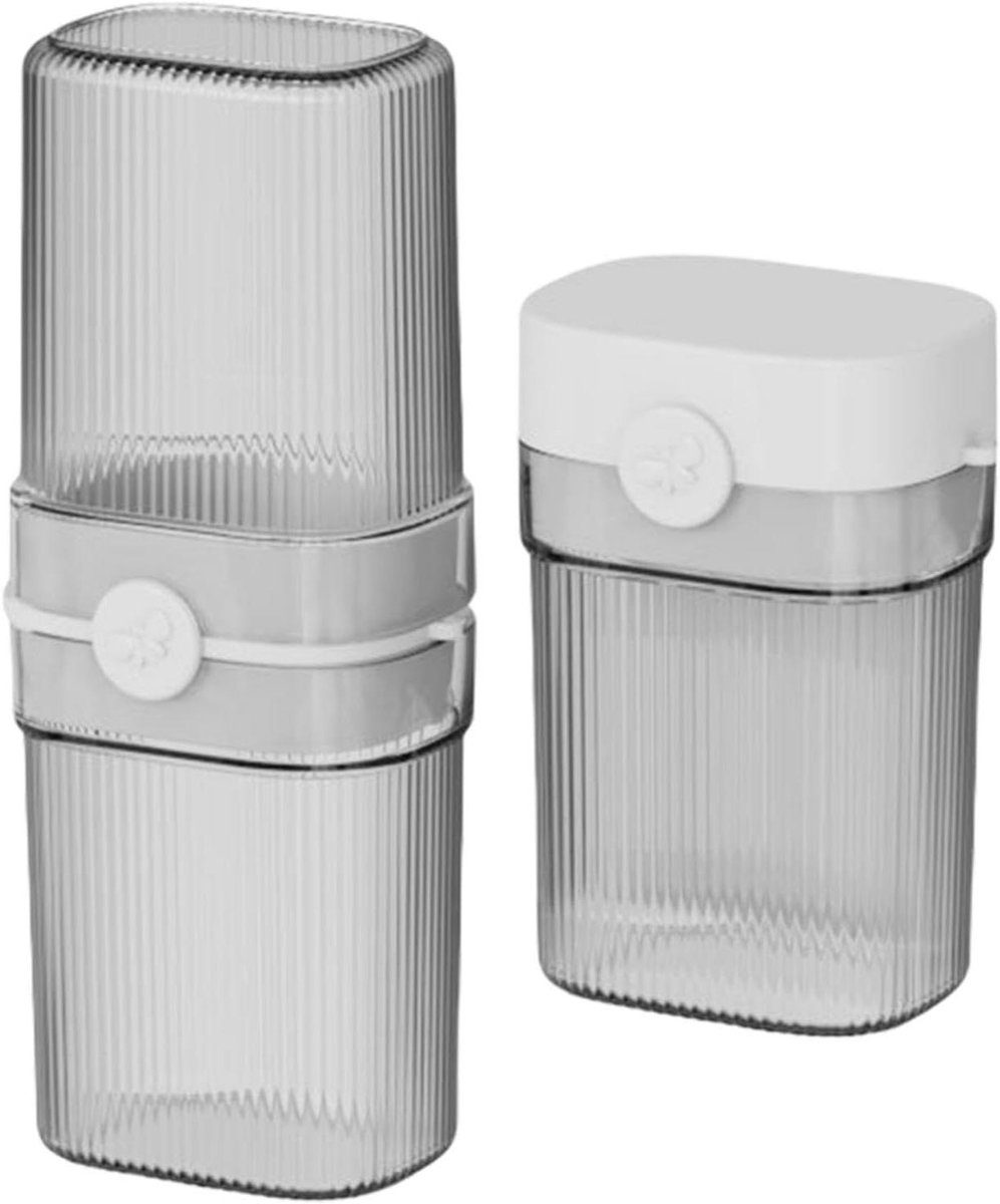 Reis Zeep Tandenborstel - Opbergdoos Set - Hygiënisch Reizen - Dubbellaags Ontwerp - 2 Stuks - Grijs