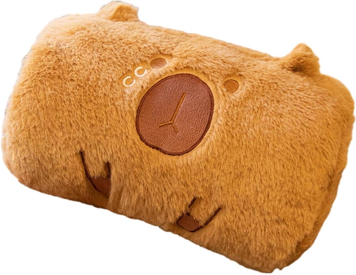 Capybara Handmof - Pluche Mof - Handen Warm Houden - Zakken voor Warmte - 20 x 19 cm - Bruin
