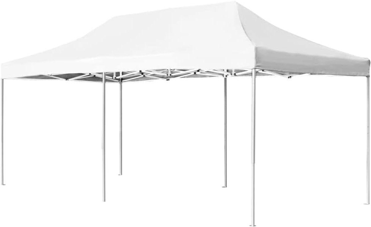 Partytent Aluminium - Feesttent Vouwtent - Buitenfeesten Organiseren - UV-bescherming Waterafstotend - 6x3 Meter - Wit