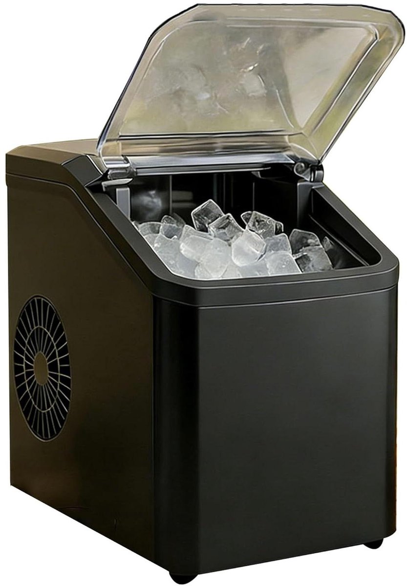 Mini Ijsmaker - Automatische IJsmachine - Drankjes Koelen - Zelfreinigend - 15kg Per Dag - Wit