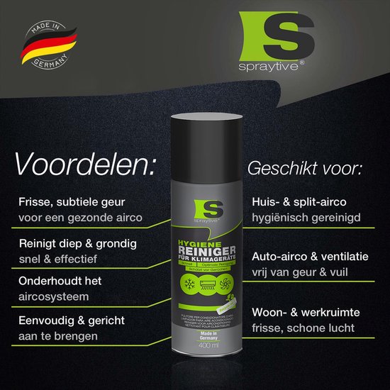 Spraytive 3x 400ml airco reiniger airco spray geurverwijderaar voor auto en huis reinigt ventilatie zonder demontage met slang — afbeelding 4